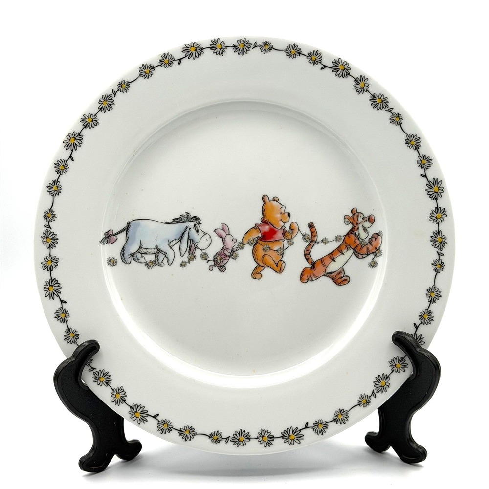 Disney Winnie the Pooh Dinner Plate 10.5in White Excellent Daisy Chain